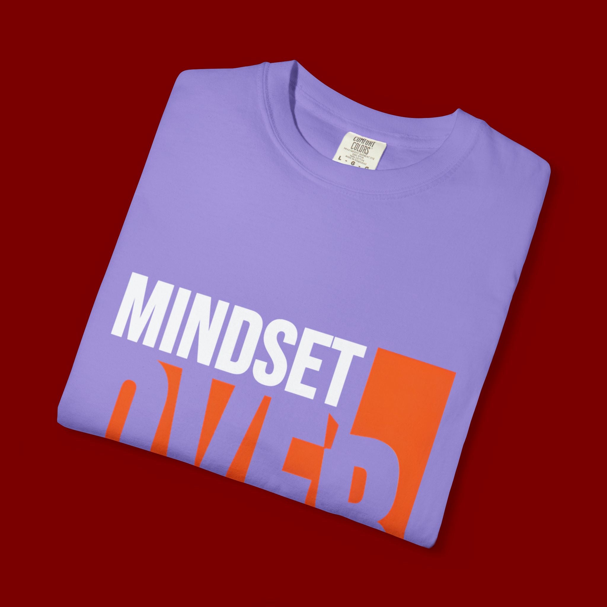 OVER Block Graphic T-Shirt — Bold Orange Minimalist Tee