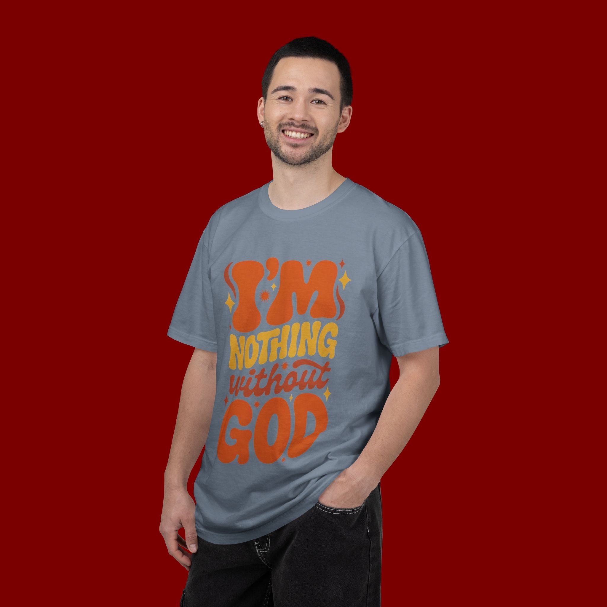 I'm Nothing Without God Retro Graphic T-Shirt