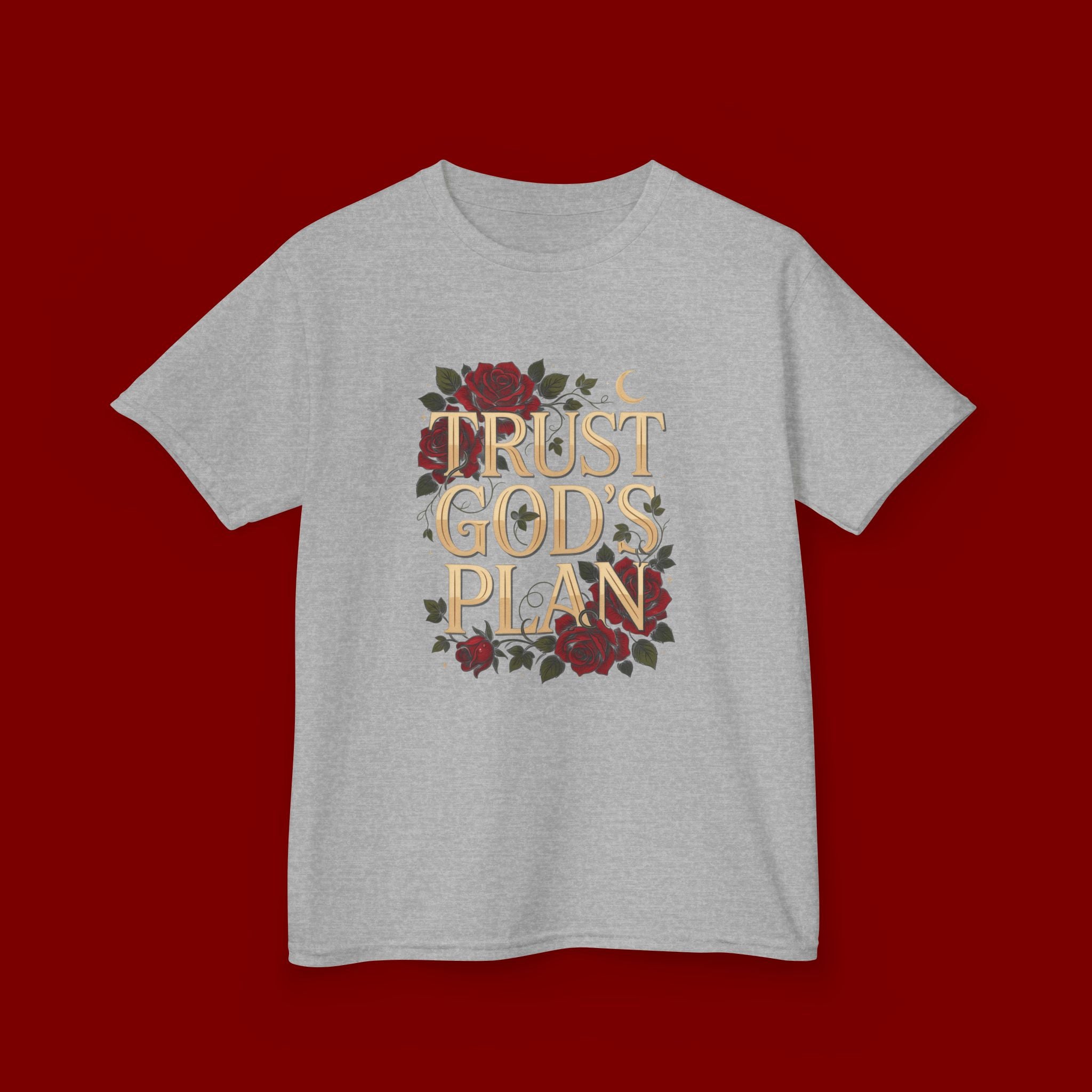 Kids Tee — "Trust God's Plan" Floral Faith T‑Shirt