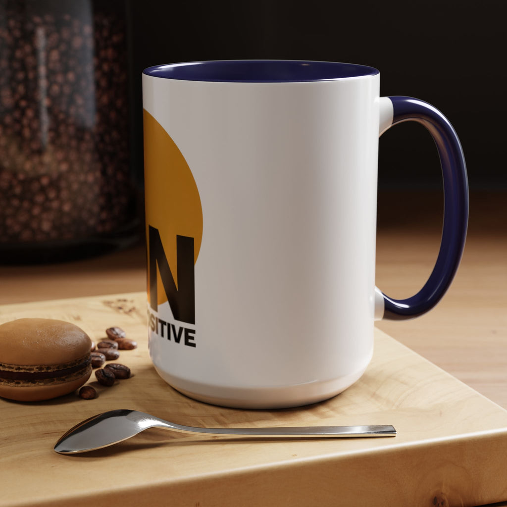 Accent Coffee Mug — "Focus On The Positive" Motivational Mug