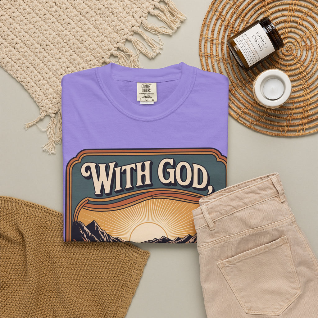 Inspirational Graphic T-Shirt — "With God, Every Hardship Brings Ease"