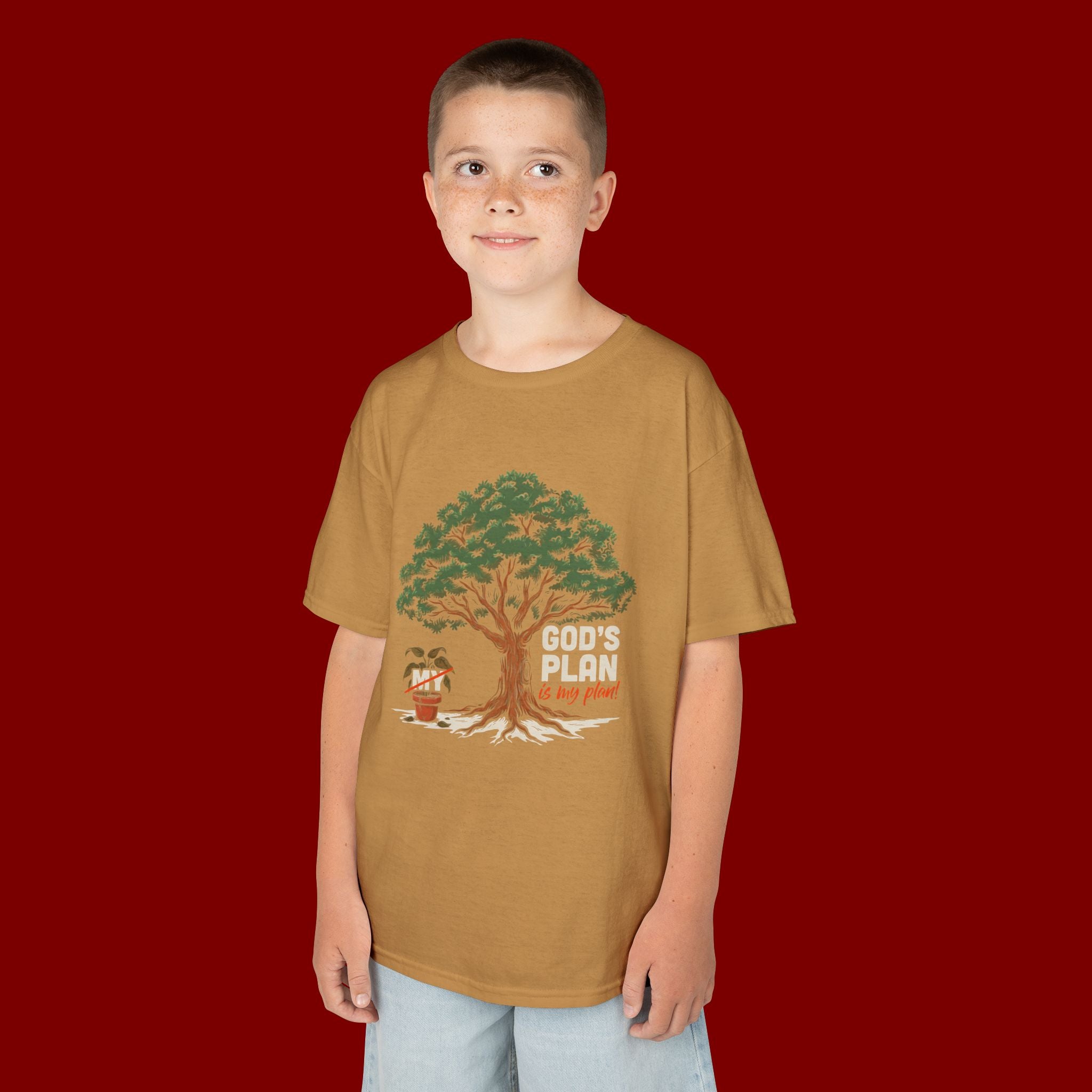 Kids Tee — Cute Tree & Plant Pot Illustration (“Grow Big, Little One”)