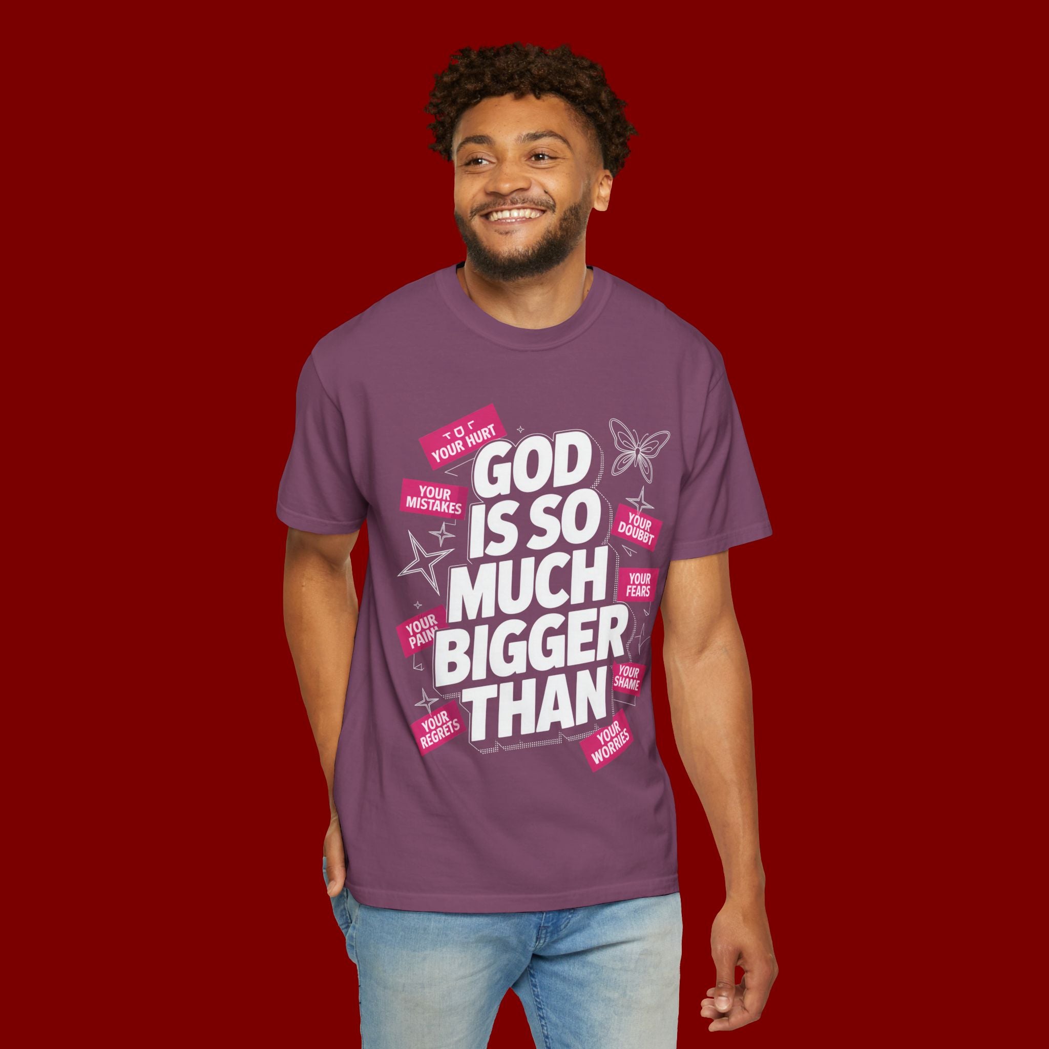 God Is So Much Bigger Than T-Shirt — Inspirational Christian Faith Graphic Tee