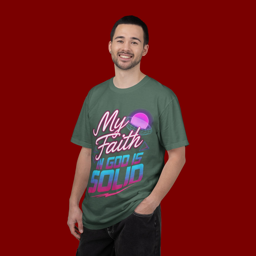 Faith T-Shirt — "My Faith in God Is Solid" Retro Graphic Tee