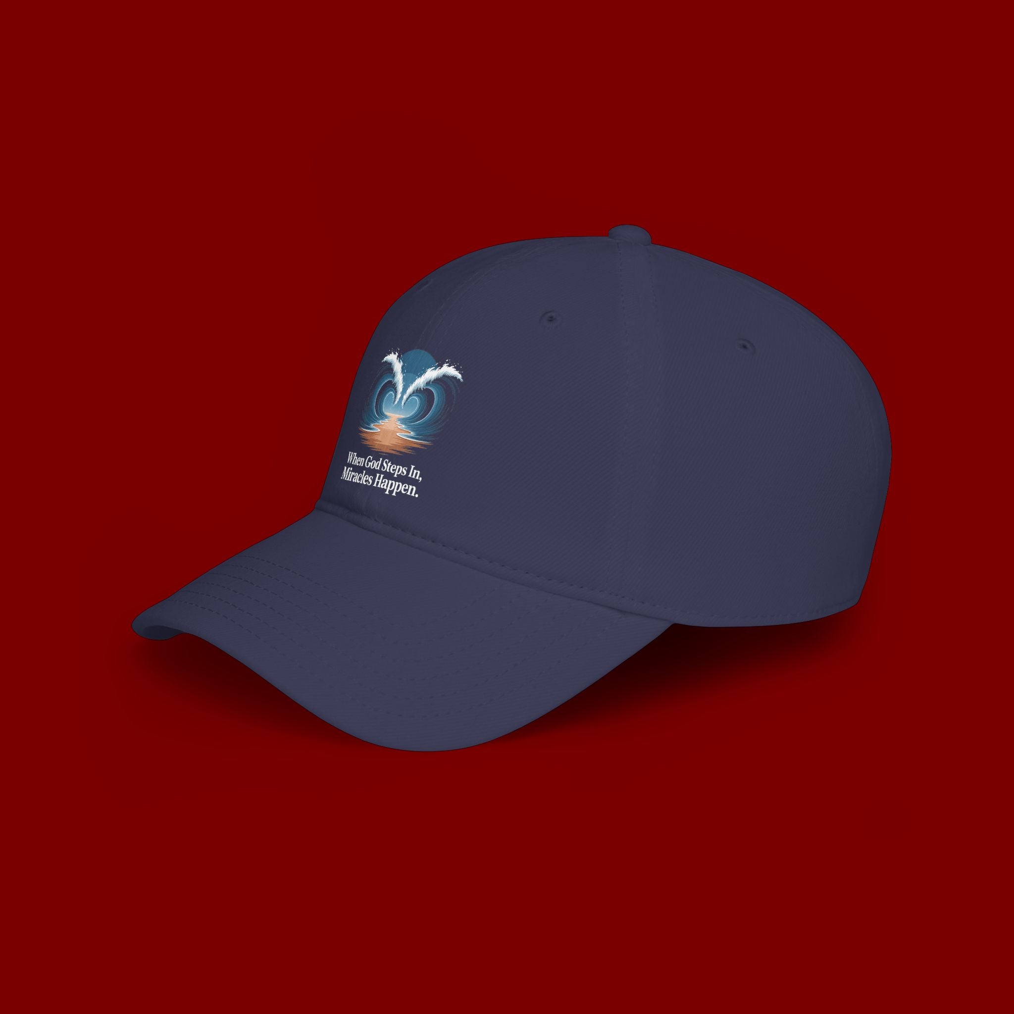 Inspirational 'When God Steps In Miracles Happen' Low Profile Baseball Cap