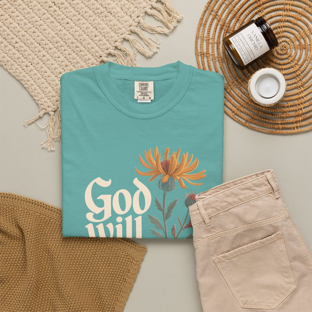 God Will Always Make a Way T-Shirt — Inspirational Floral Christian Tee