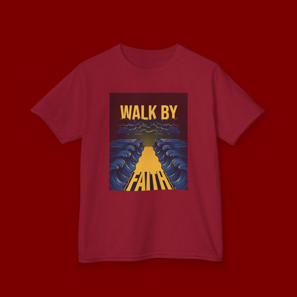 Kids T‑Shirt — "Walk By Faith" Inspirational Graphic Tee for Children