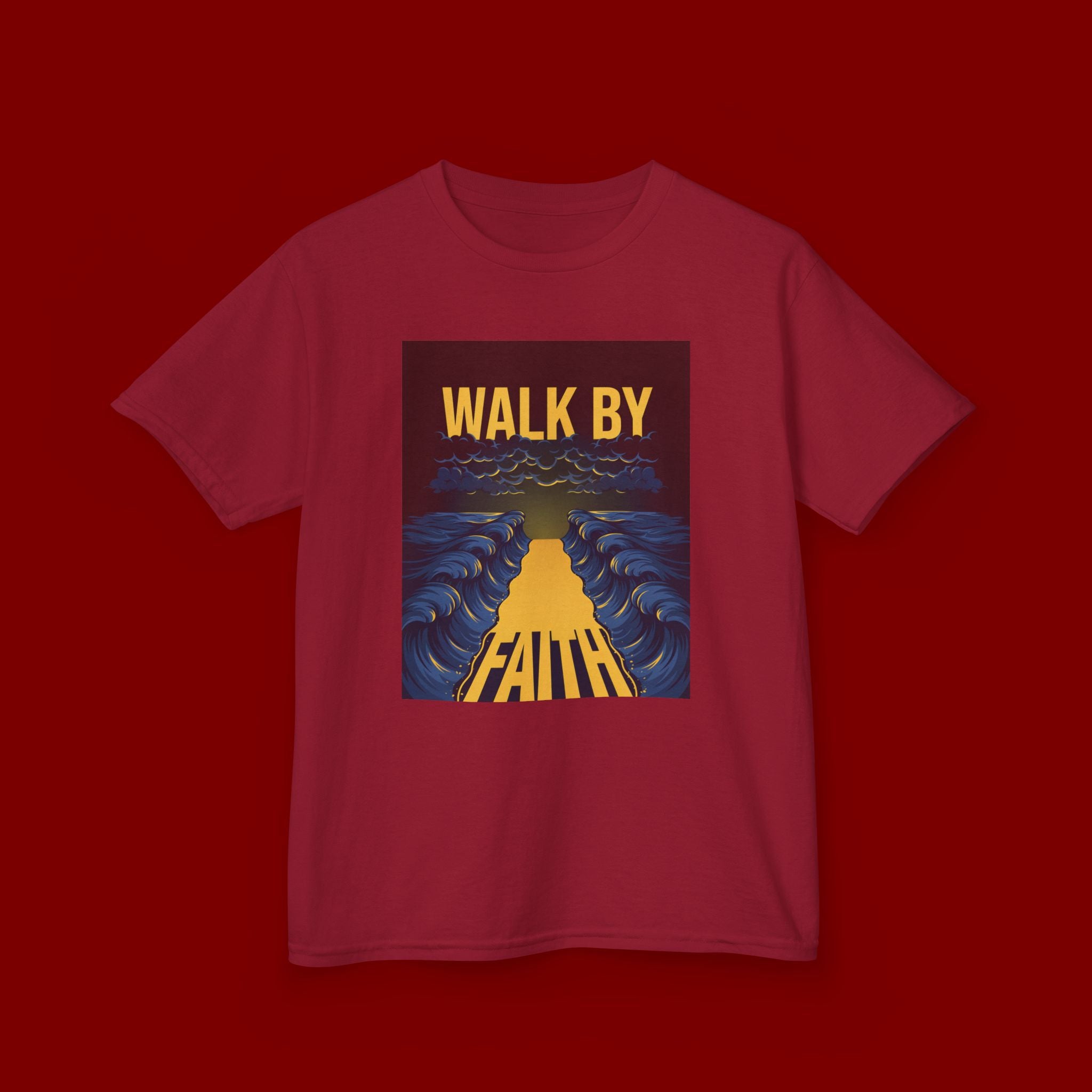 Kids T‑Shirt — "Walk By Faith" Inspirational Graphic Tee for Children