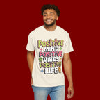 Positive Mind Positive Vibes Positive Life T-Shirt — Retro Smile Graphic Tee