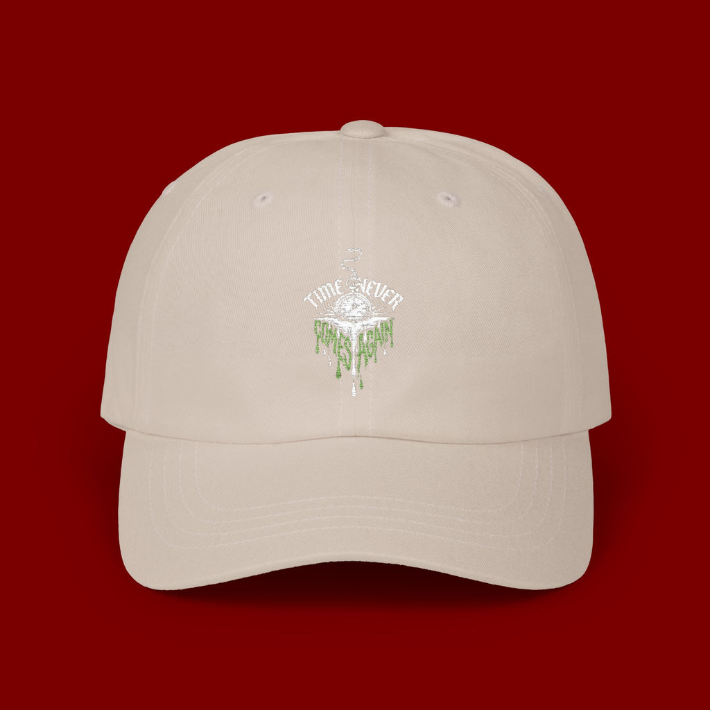 Dad Cap — Minimal Green Plant Drip Embroidered Hat
