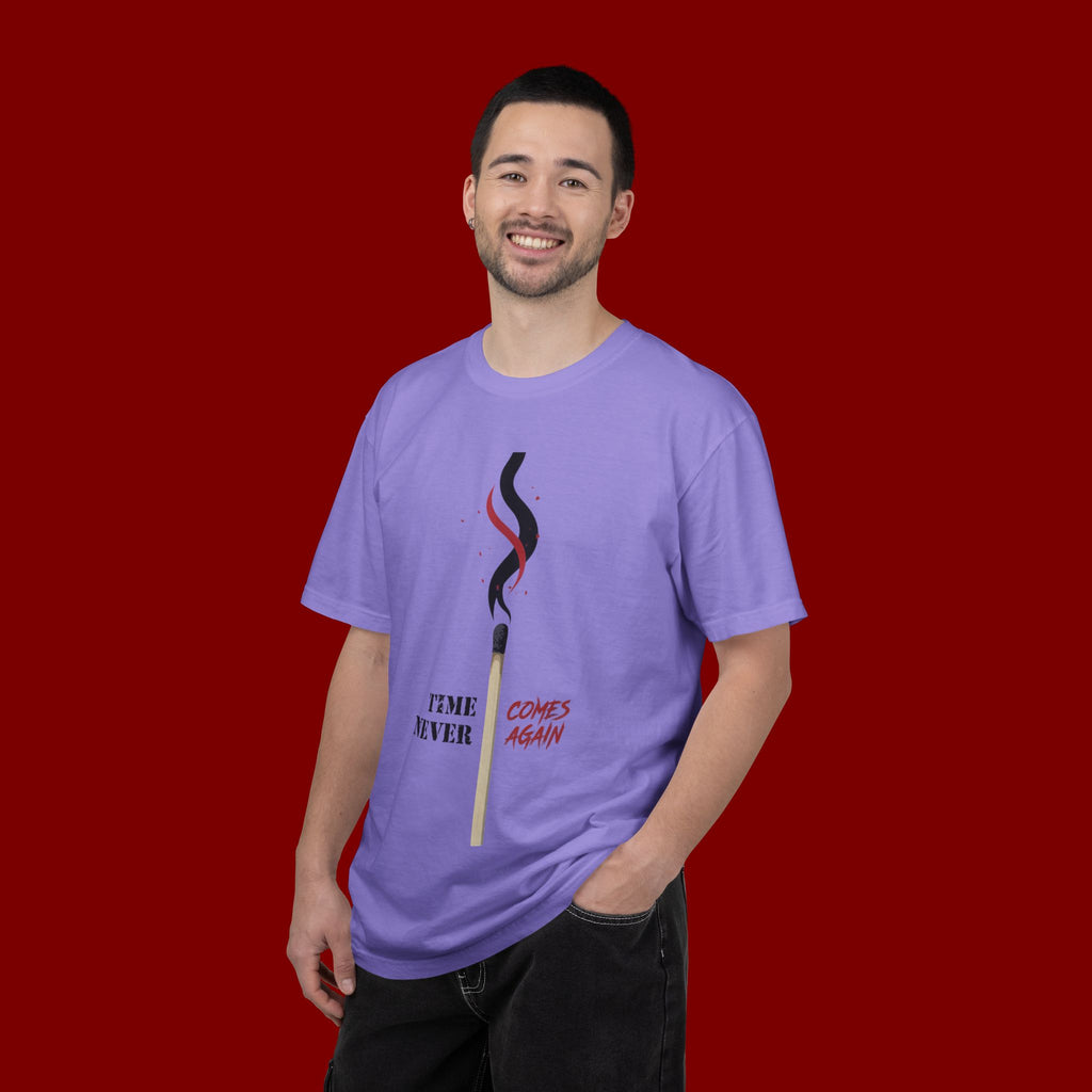 Matchstick Graphic T-Shirt — “Time Never Comes Again” Vintage-Inspired Tee