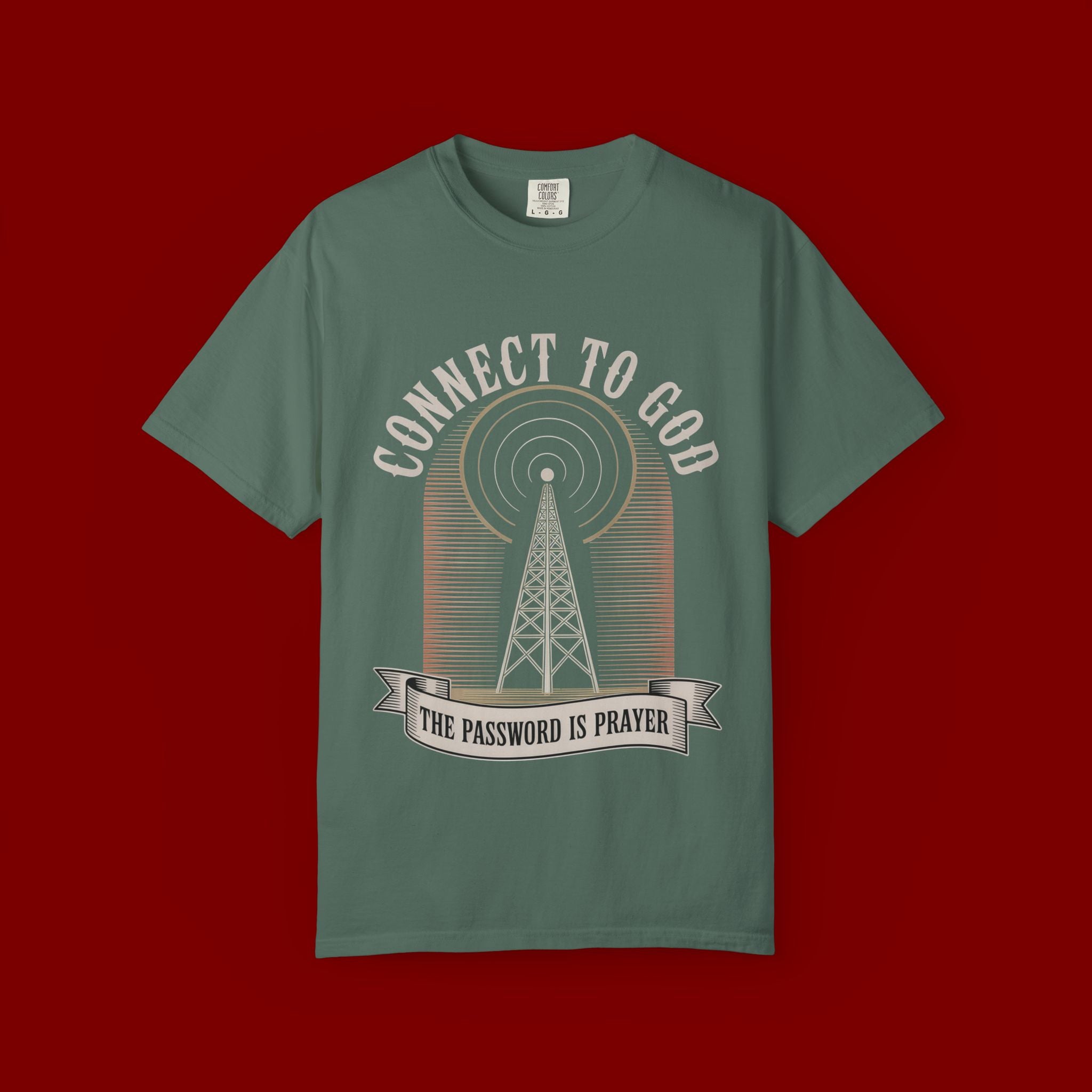 Connect to God T-Shirt — "The Password Is Prayer" Christian Faith Graphic Tee