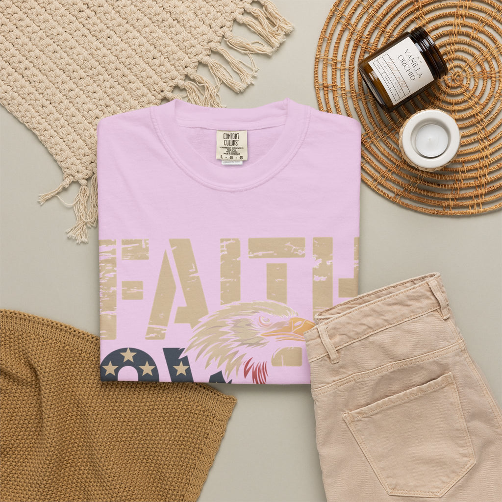 Faith Over Fear T-Shirt — Patriotic Eagle Graphic Tee