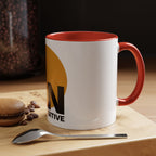 Accent Coffee Mug — "Focus On The Positive" Motivational Mug