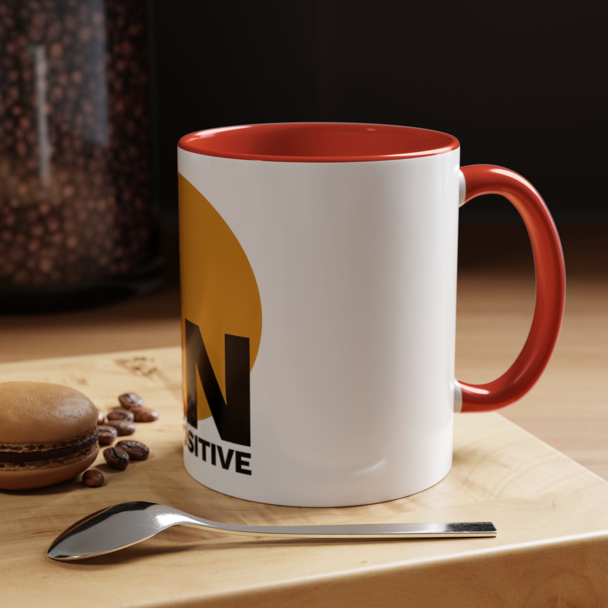 Accent Coffee Mug — "Focus On The Positive" Motivational Mug