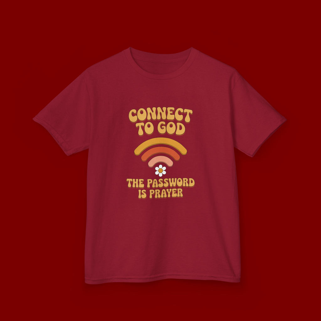 Kids Tee - "Connect to God" WiFi Prayer Graphic Shirt
