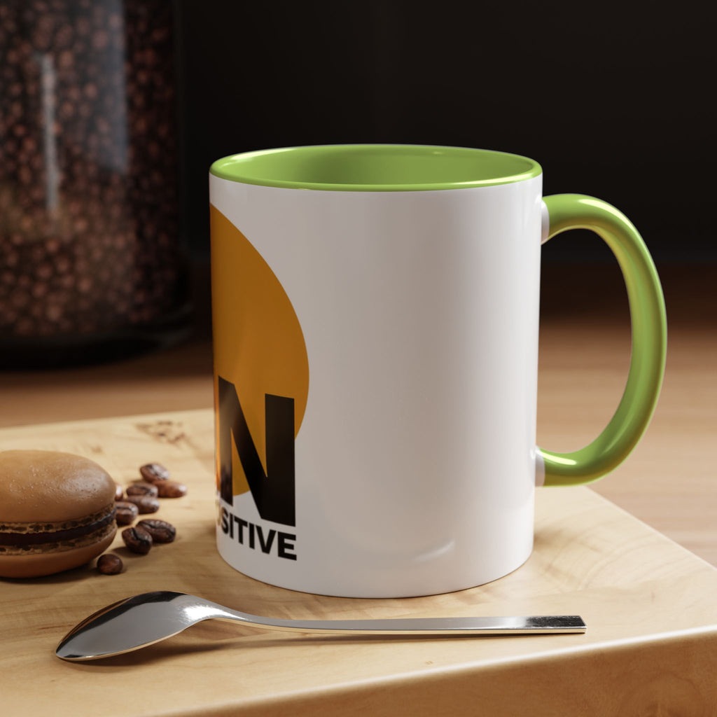 Accent Coffee Mug — "Focus On The Positive" Motivational Mug