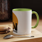 Accent Coffee Mug — "Focus On The Positive" Motivational Mug