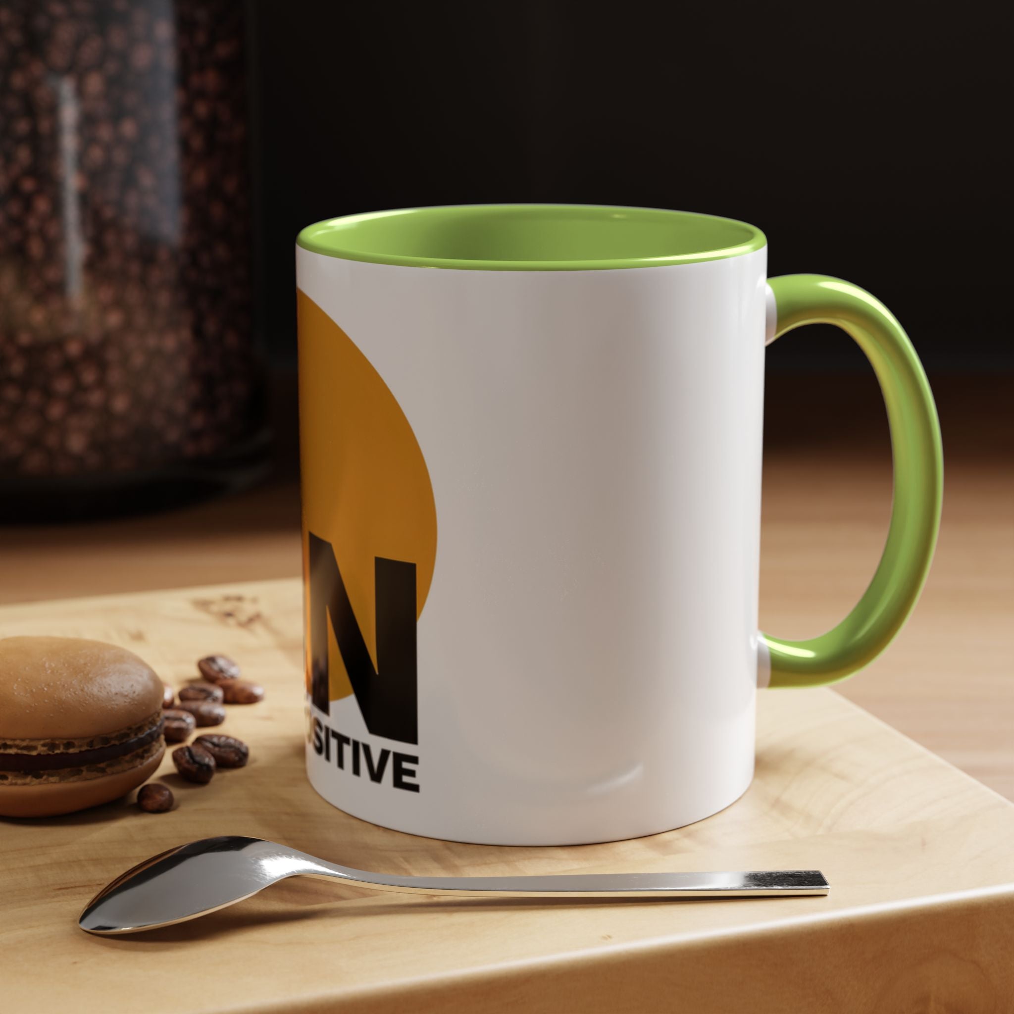 Accent Coffee Mug — "Focus On The Positive" Motivational Mug