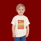 Toddler Tee - "I'm Nothing Without God" Retro Faith Graphic