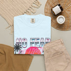 No Fear, No Excuses T-Shirt — Retro Sunset Palm Graphic Tee