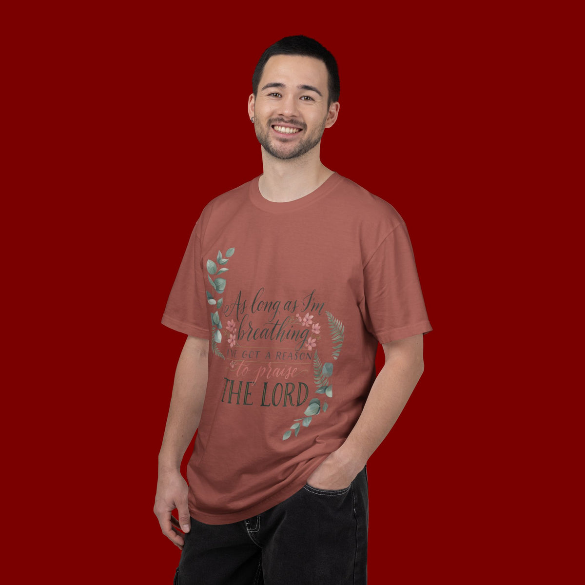 Praise the Lord Retro T-Shirt — "As Long as I’m Breathing I’ll Out Ta Reason To" Christian Vintage Tee