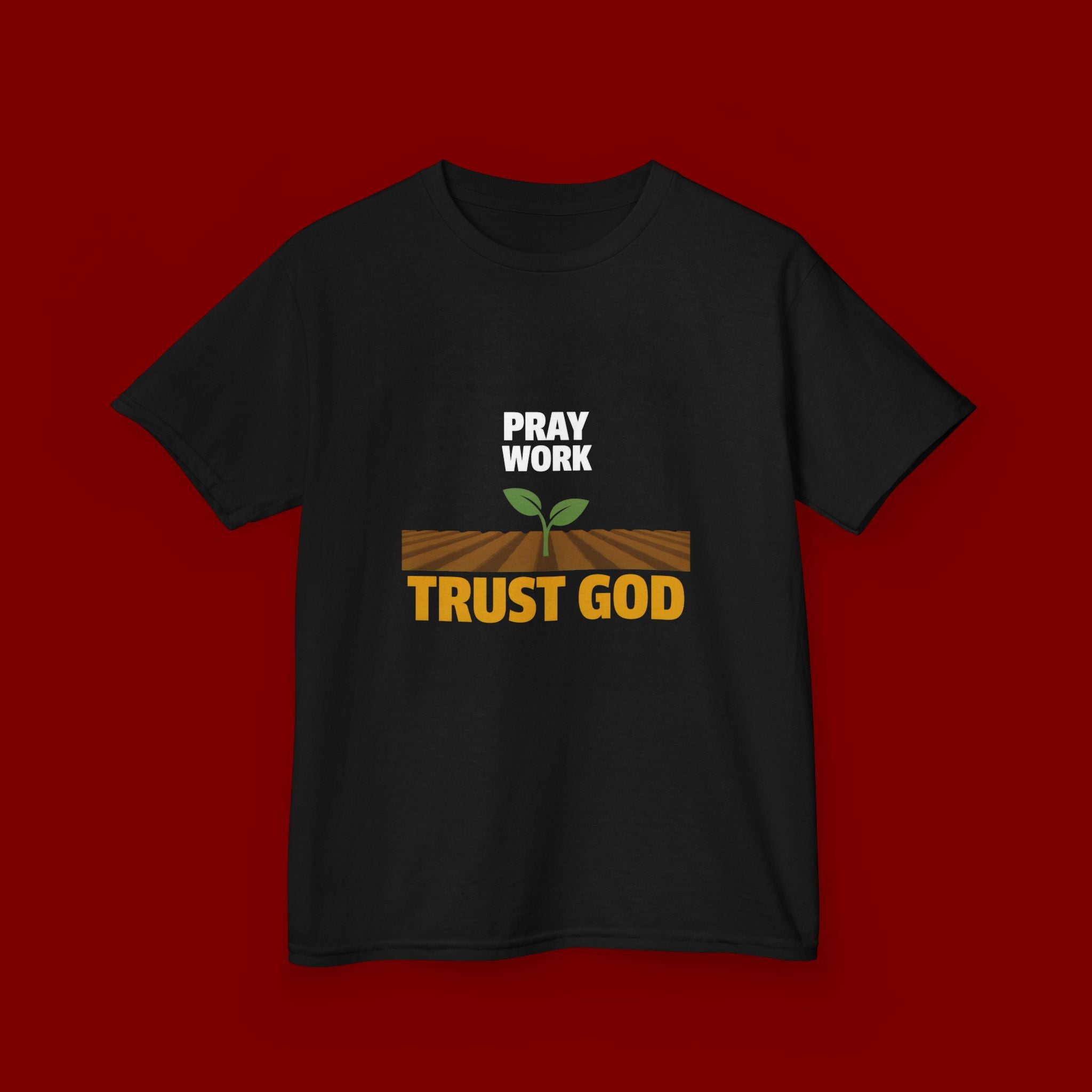 Kids Tee — "Trust God" Sprout Graphic