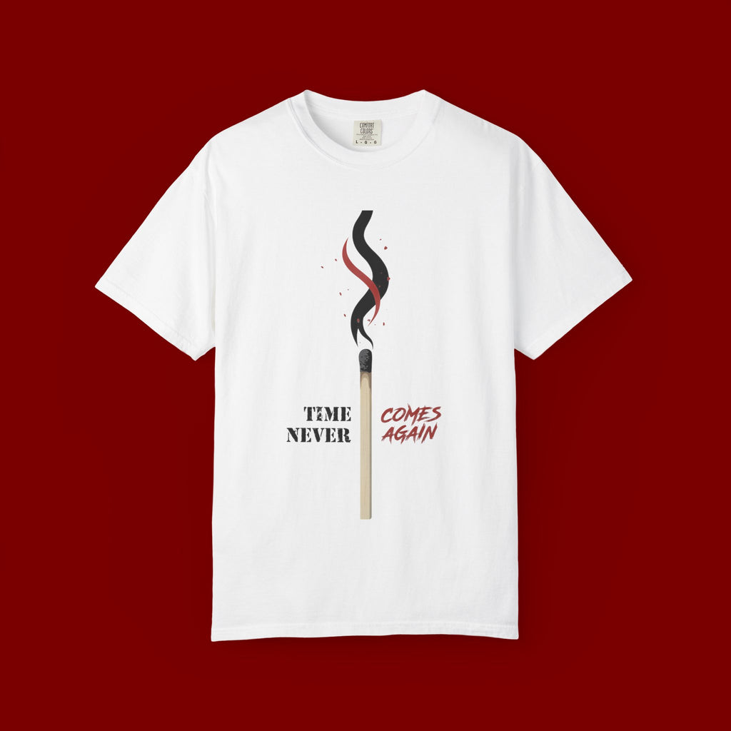 Matchstick Graphic T-Shirt — “Time Never Comes Again” Vintage-Inspired Tee