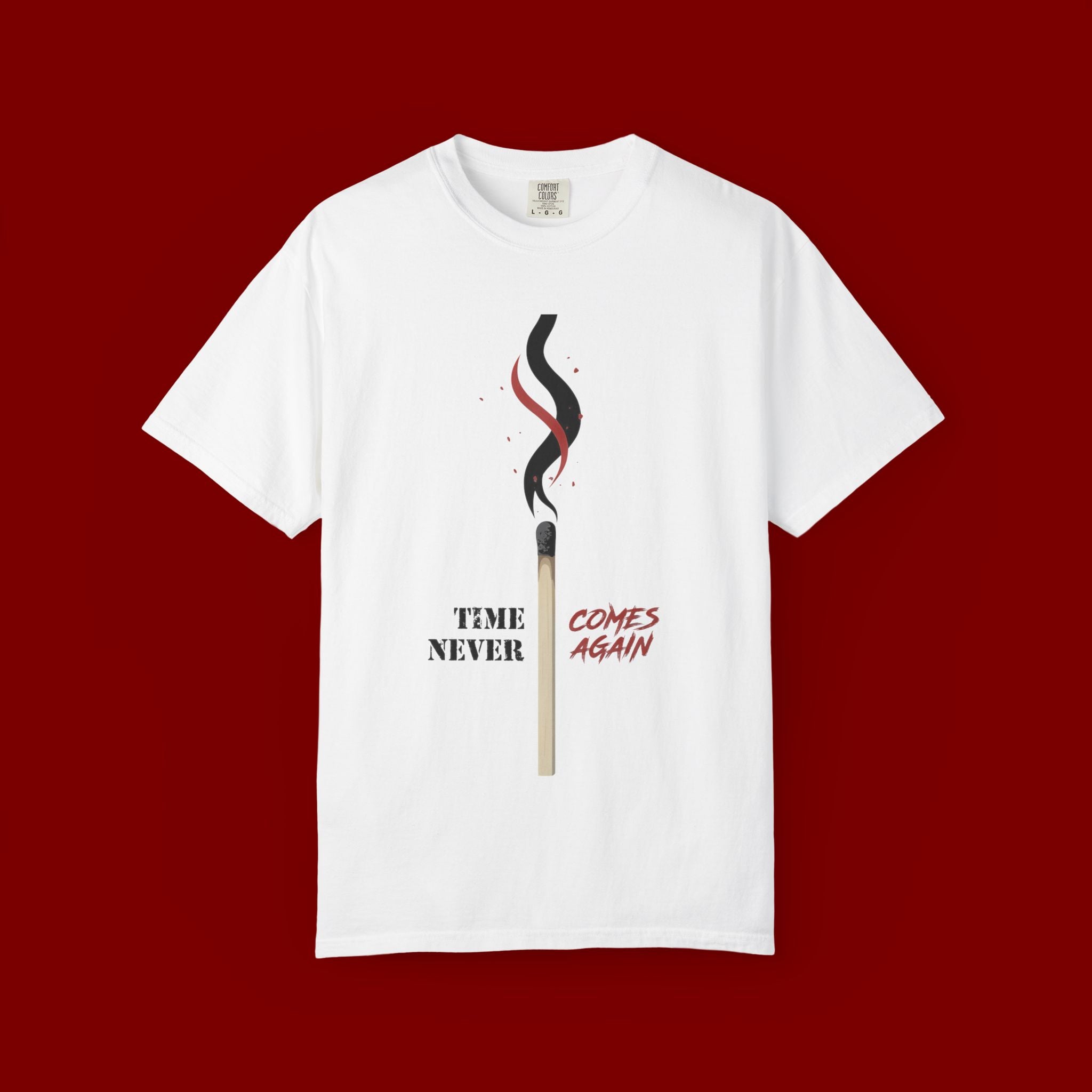 Matchstick Graphic T-Shirt — “Time Never Comes Again” Vintage-Inspired Tee