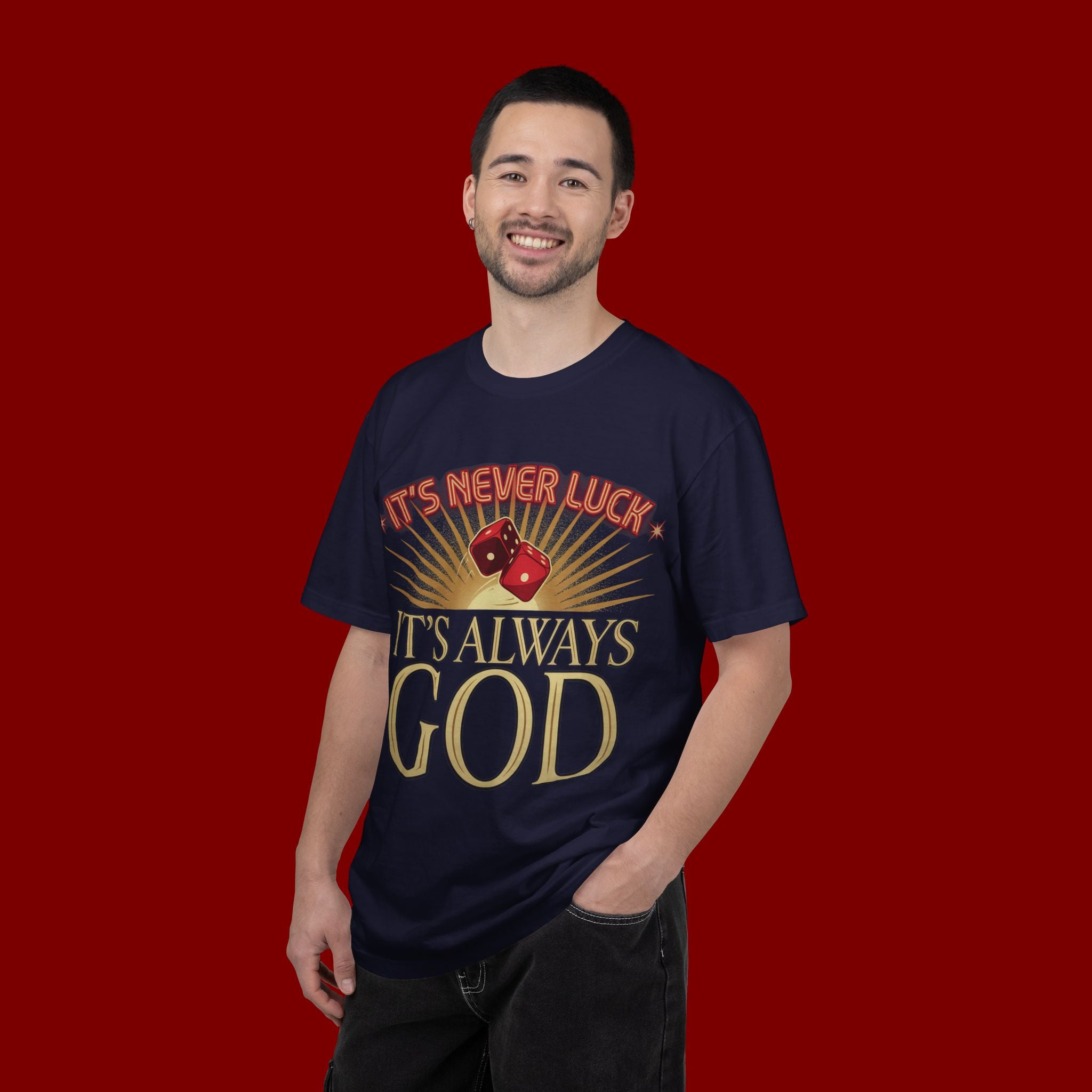 "It's Never Luck, It's Always God" Christian Graphic T-Shirt