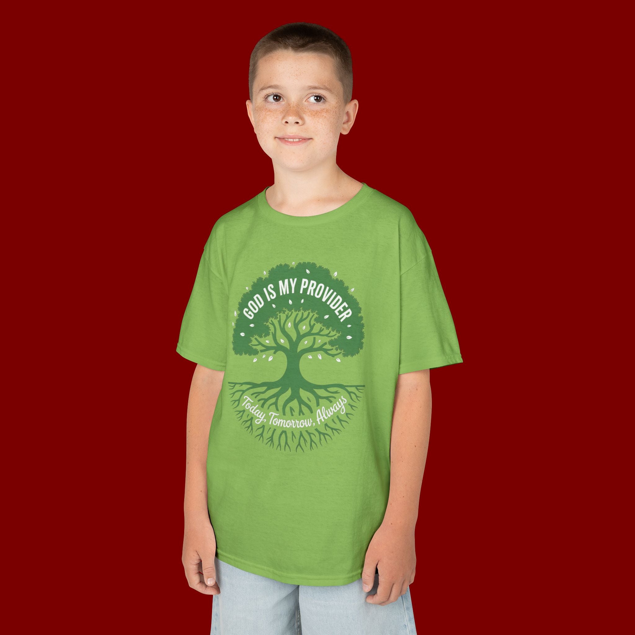 Kids Tee — "God Is My Provider" Tree of Faith Christian Shirt