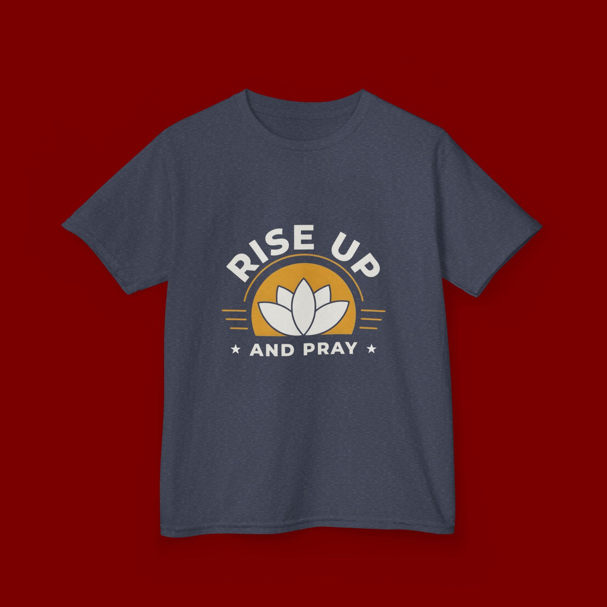 Kids T-Shirt - "Rise Up and Pray" Inspirational Christian Tee for Children