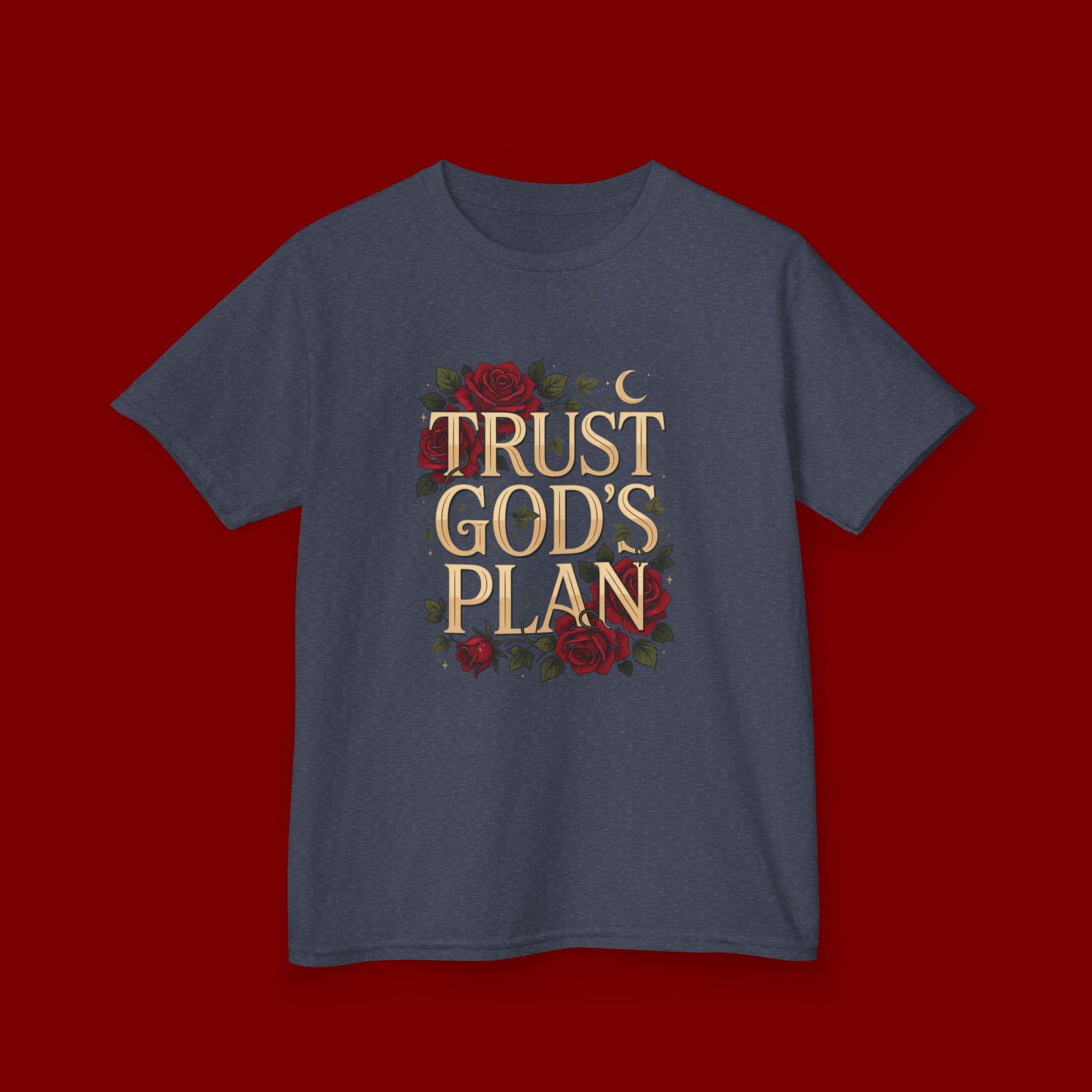 Kids Tee — "Trust God's Plan" Floral Faith T‑Shirt