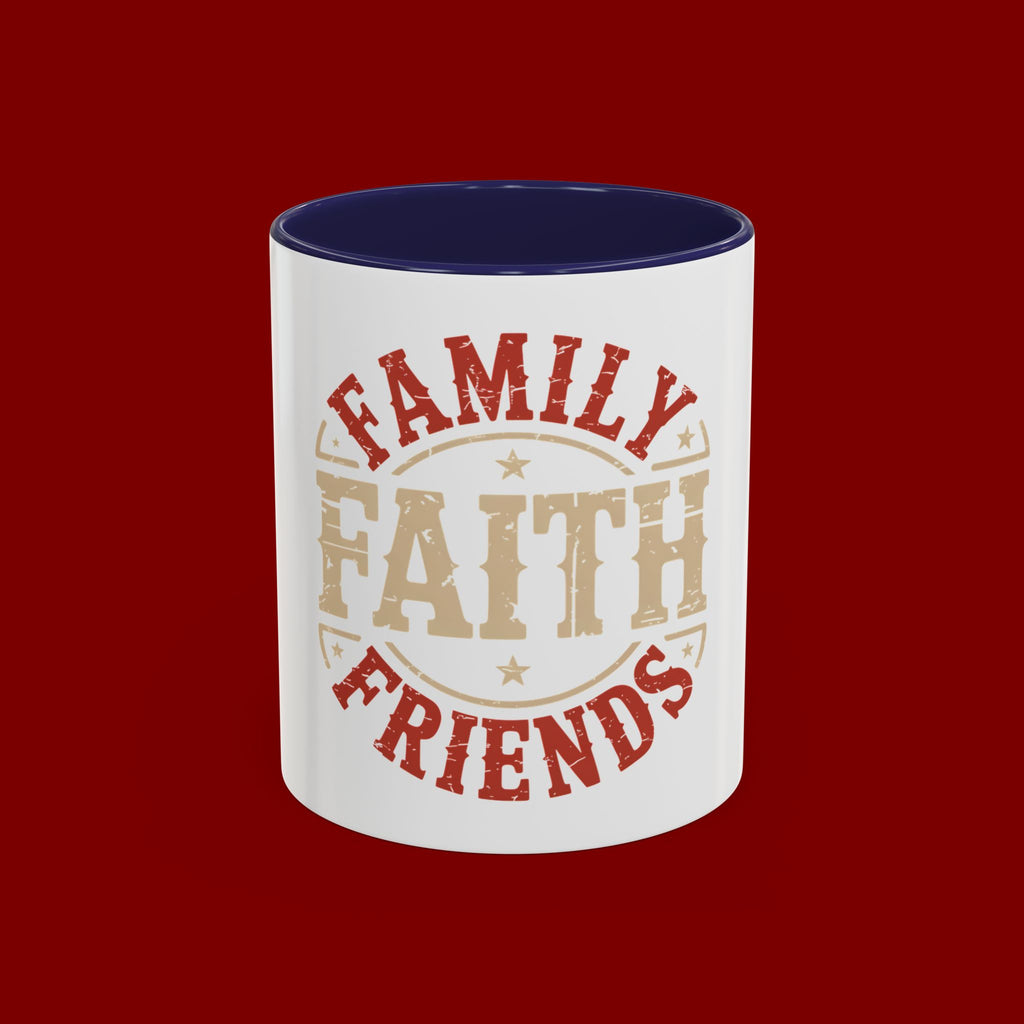 Faith Family Friends Accent Coffee Mug – Inspirational Religious Gift (11/15oz)