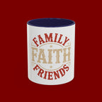 Faith Family Friends Accent Coffee Mug – Inspirational Religious Gift (11/15oz)