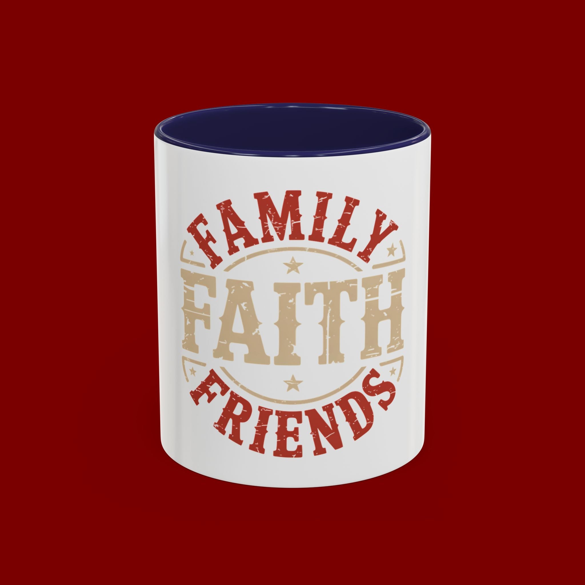 Faith Family Friends Accent Coffee Mug – Inspirational Religious Gift (11/15oz)
