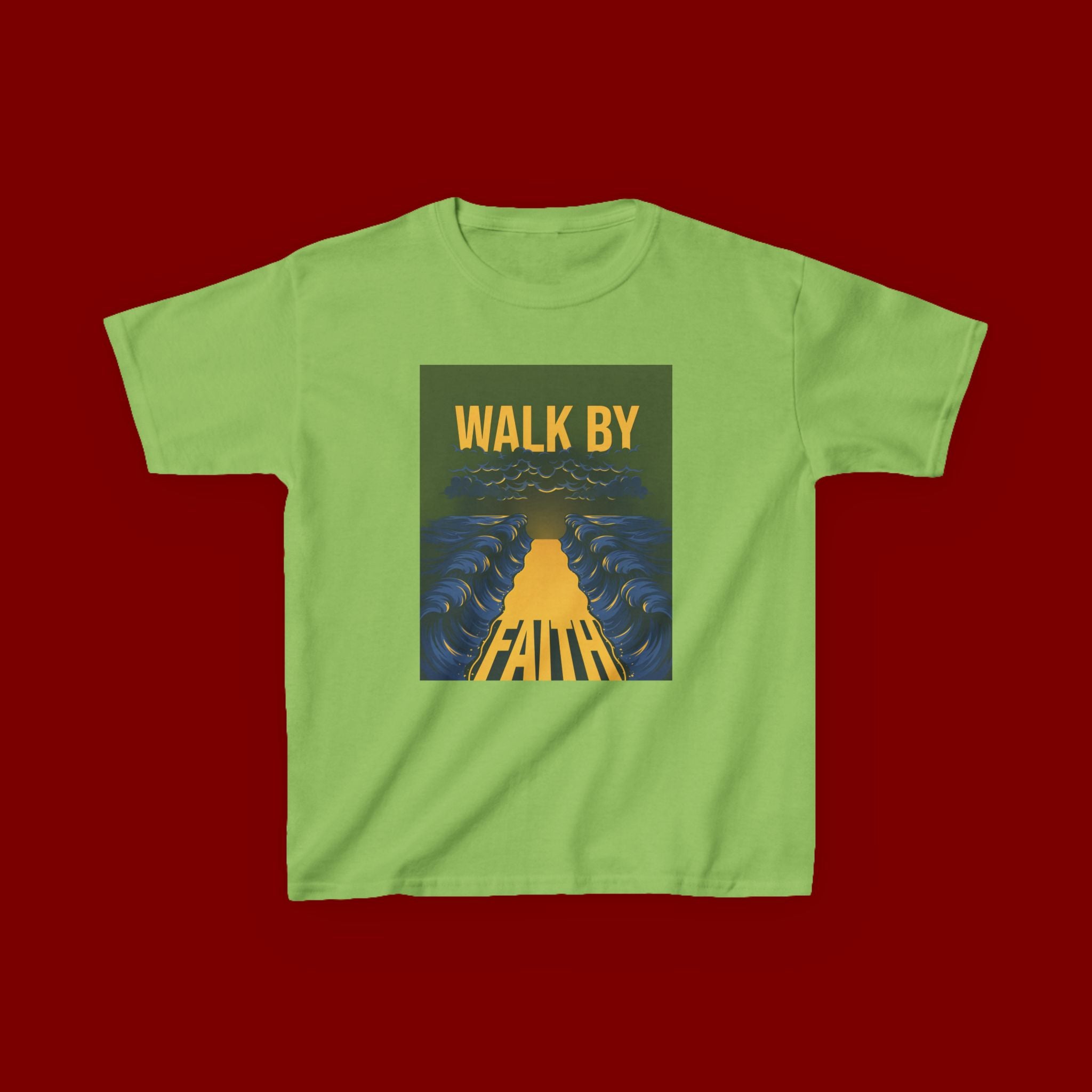 Kids T‑Shirt — "Walk By Faith" Inspirational Graphic Tee for Children