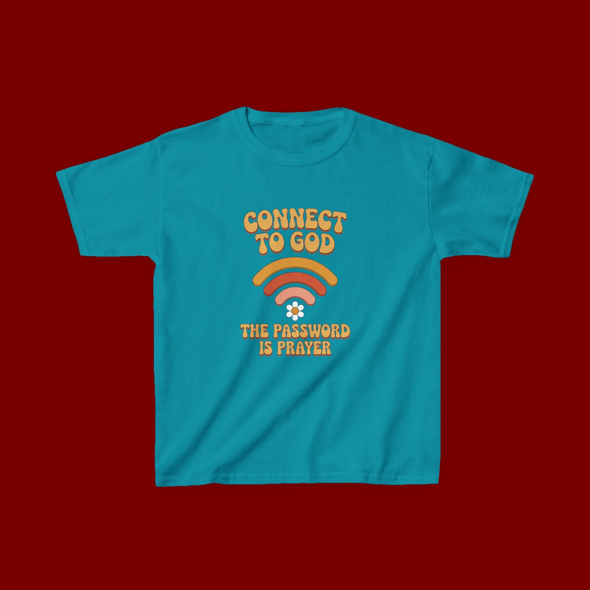 Kids Tee - "Connect to God" WiFi Prayer Graphic Shirt