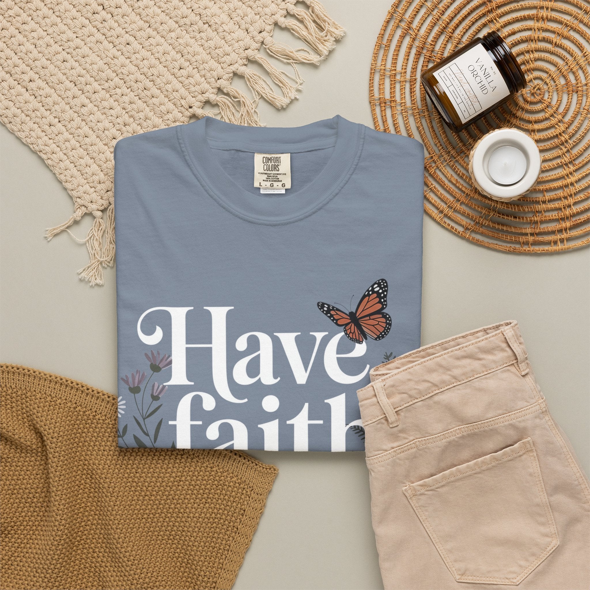 Have Faith in God T-Shirt — Christian Inspirational Tee with Butterflies