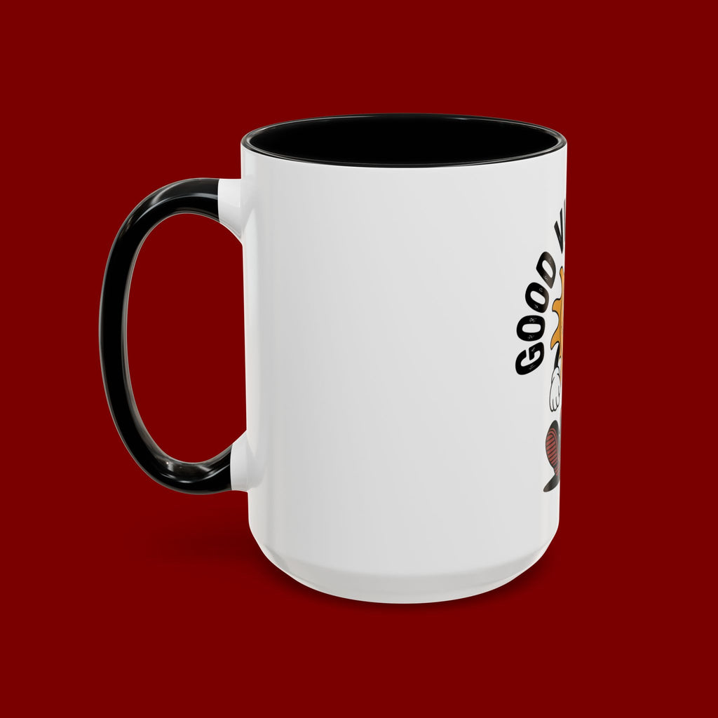 Good Vibes Only Coffee Mug - Retro Sun Cartoon Accent Mug (11/15oz)