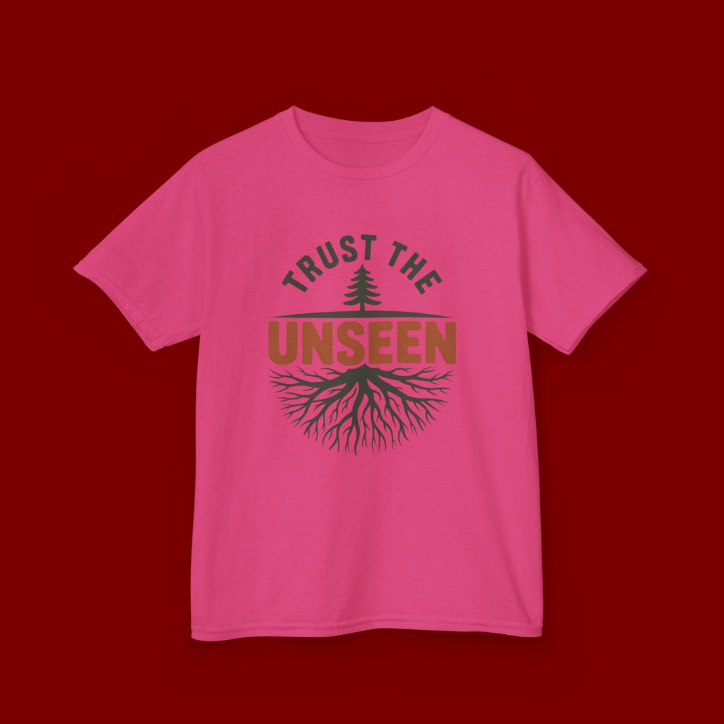 Kids T‑Shirt — "Trust the Unseen" Tree & Roots Inspirational Graphic