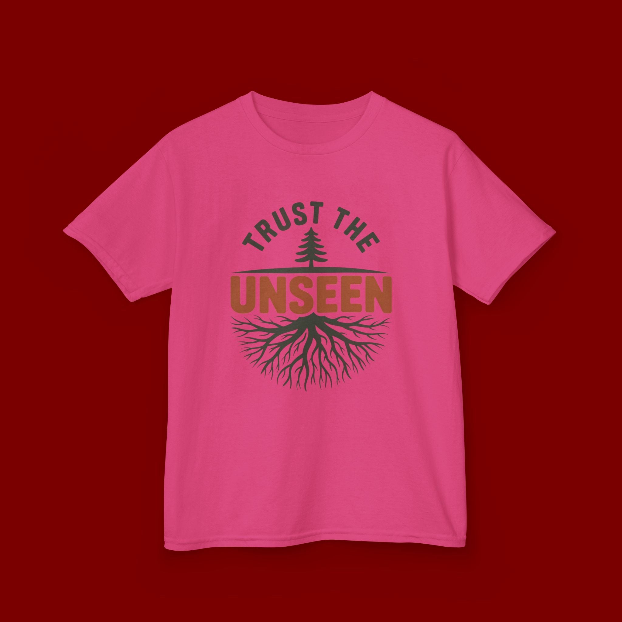 Kids T‑Shirt — "Trust the Unseen" Tree & Roots Inspirational Graphic
