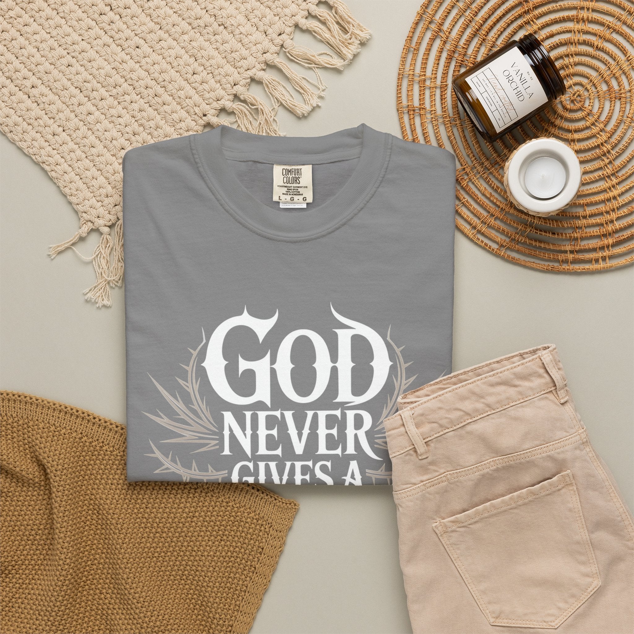 Inspirational Christian T-Shirt — "God Never Gives a Burden You Can't Bear" Tee