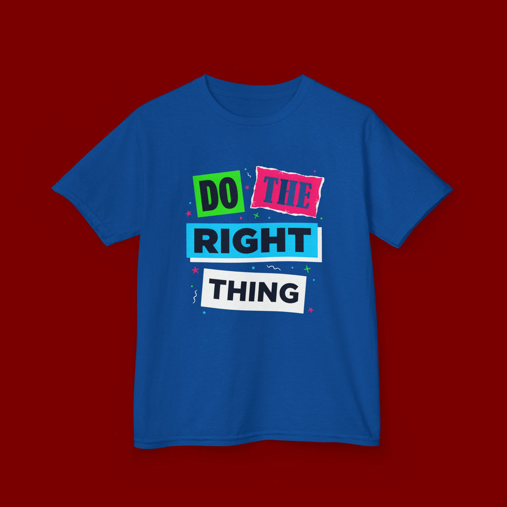 Kids Tee - "Do The Right Thing" Bold Colorblock Graphic