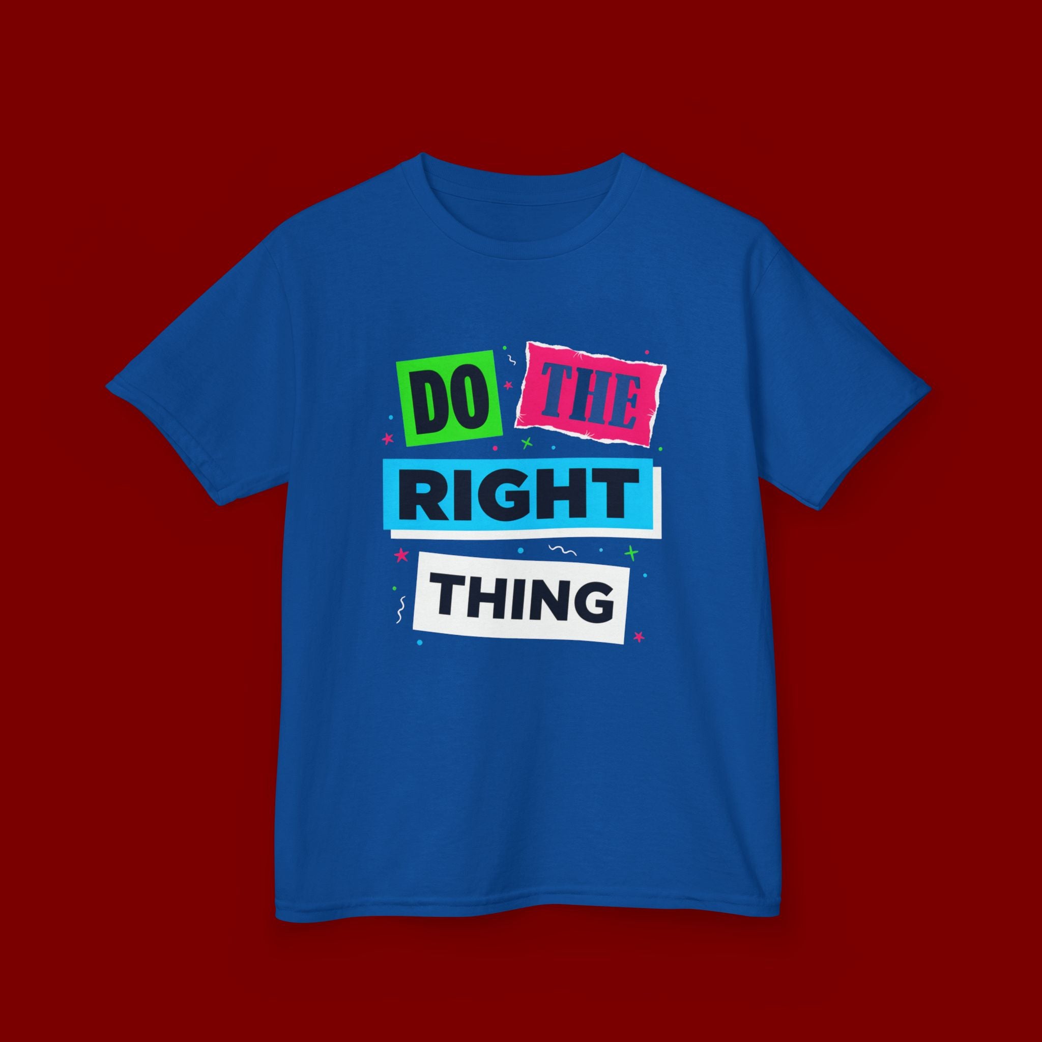 Kids Tee - "Do The Right Thing" Bold Colorblock Graphic