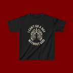 Kids T-Shirt – "I Can't Go a Day Without God" Floral Lungs Christian Tee