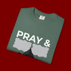 Pray & Never Give Up T-Shirt — Inspirational Christian Mountain Tee