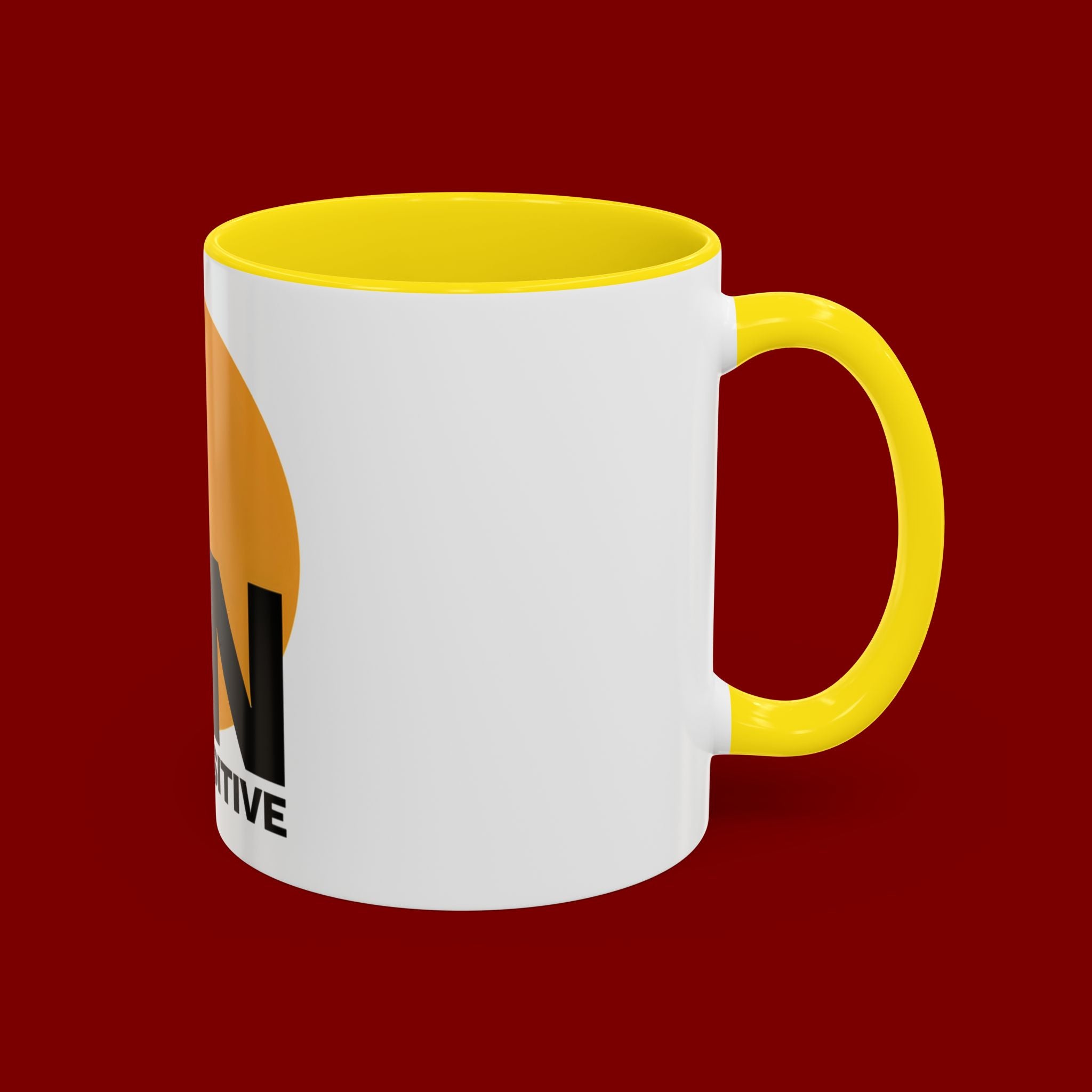 Accent Coffee Mug — "Focus On The Positive" Motivational Mug
