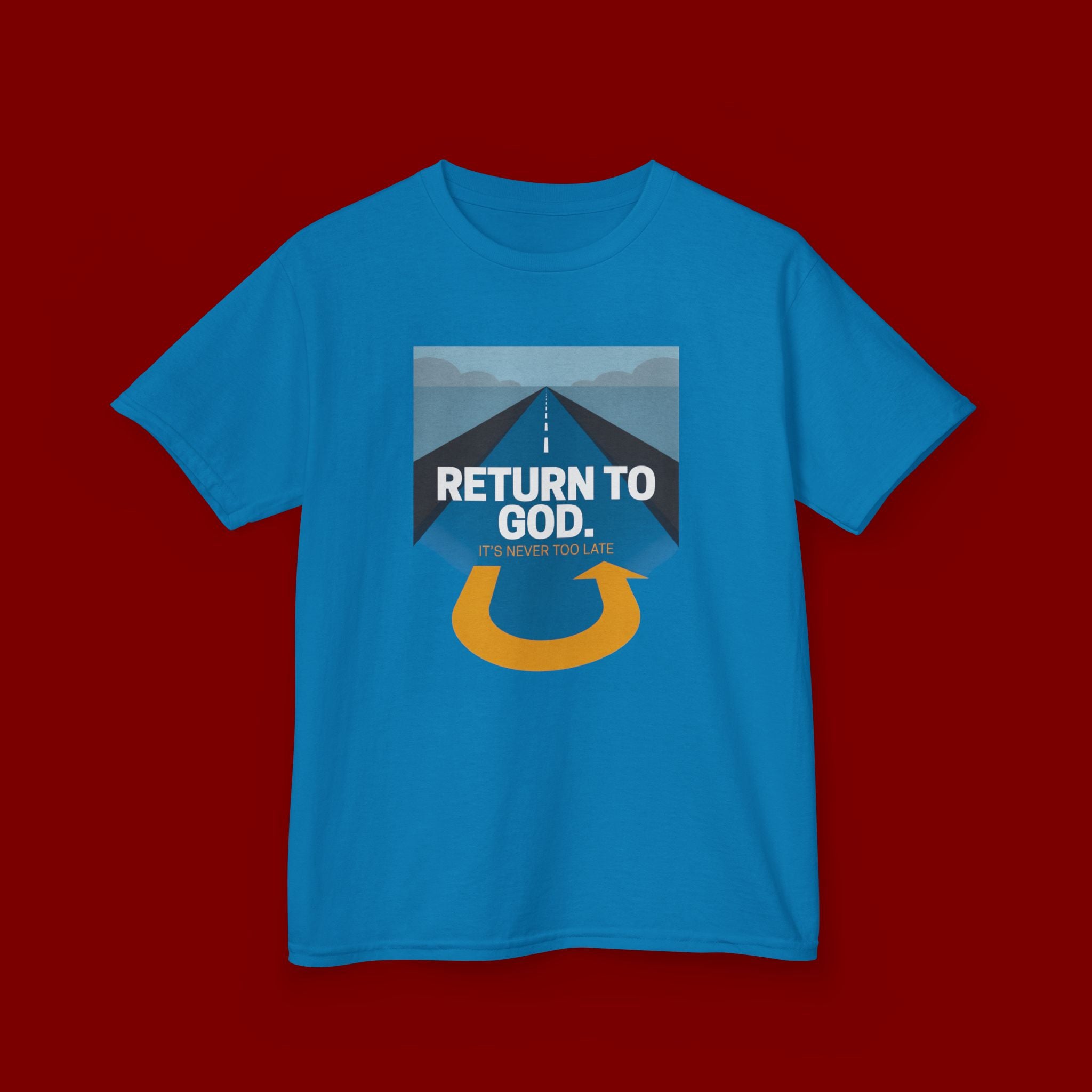 Kids Tee - "Return to God" Roadway Graphic Religious Youth Shirt
