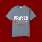 Prayer T-Shirt — Faith Arrow Graphic Tee ("Prayer: The Most Powerful Weapon")